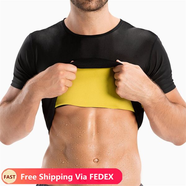 

новая горячий мужской неопрен пот thermo body shaper t-shirt для похудения неопрен bodysuit тренировки брюшного тренера