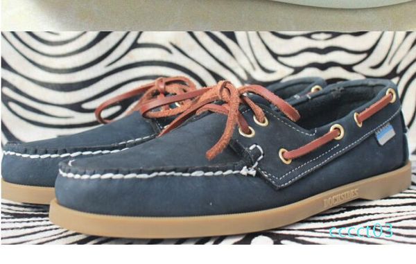 

wholesale men suede sider loafers boat shoes mens blue suede boat handmade loafers leather shoes casual shoes big size ct3, Black
