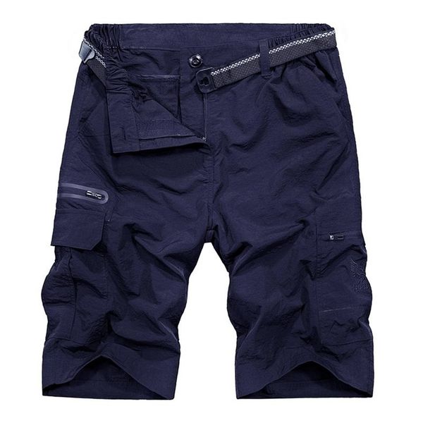 

outdoor waterproof quick dry hiking shorts thin breathable multi pocket short trousers tactical sport trekking mens army shorts, Brown;gray