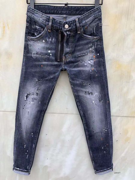 

dsquared2 jeans ds2 qsq dsquared2 мужские дизайнерские джинсы моды италия бренд мужской хип-хоп джинсы сек истинный тонкий промытый молния у, Blue