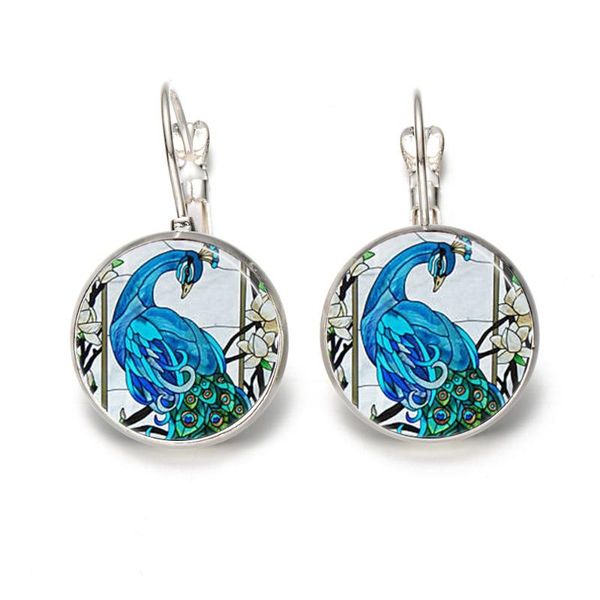 

1pc silver fashion men's and women's pendants blue peacock necklace peacock bird jewelry gift custom necklace