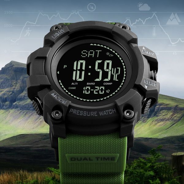 

fashion brand army men sport watches hours pedometer digital watch altimeter barometer compass weather men watch, Slivery;brown