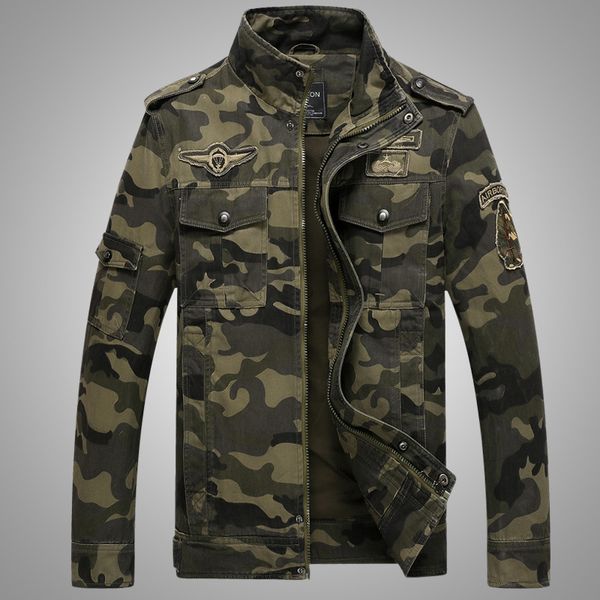 

2019 camouflage casual jackets men autumn winter army khaki camo coat male windbreak fashion mens jacket, Black;brown