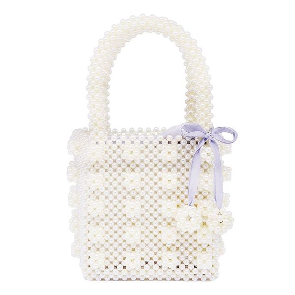 

new womens beaded handbags handmade weave tote bags, transparent