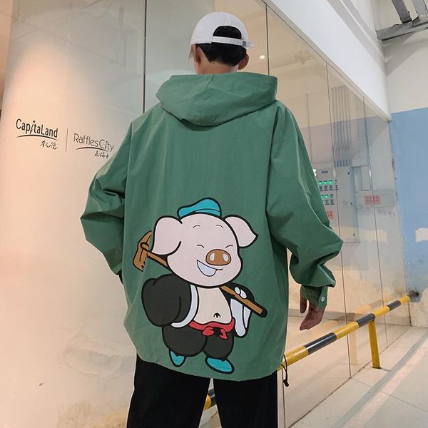 

men's hoodie 2020 new trend couples long sleeve print pullover hoodie jacket loose casual personality youth men's wear, Black