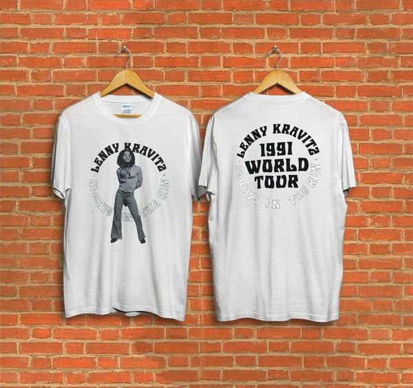 

vintage lenny kravitz world tour t shirt, White;black