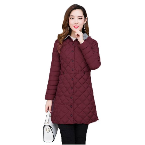 

autumn winter women parka coat 5xl plus size slim 2019 new korean black army green lapel fashion long warmth clothing lr576