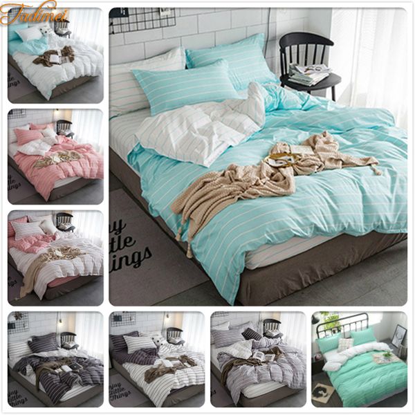 

concise 3/4pcs bedding set single twin  king size duvet cover kids soft cotton bed linen bedspreads quilt pillow case