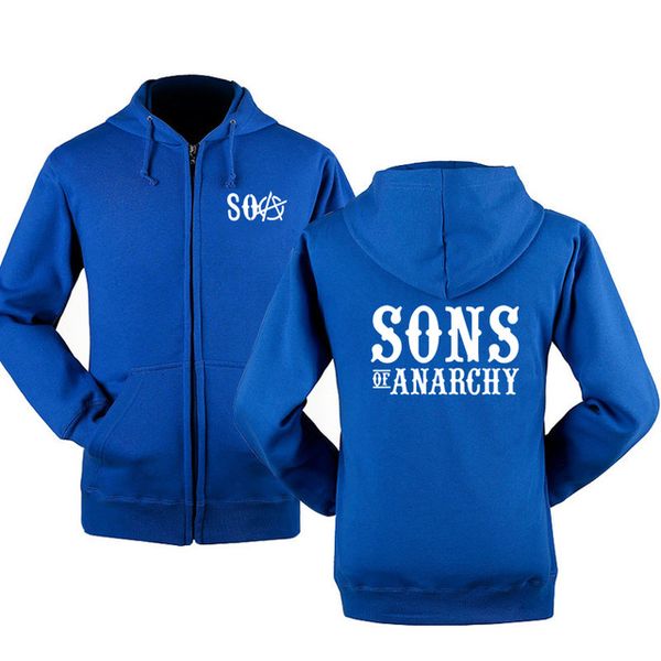 

soa sons of anarchy the child new fashion samcro men sportswear zipper hoodies male casual sweatshirt fleece hip hop warm hoodyh