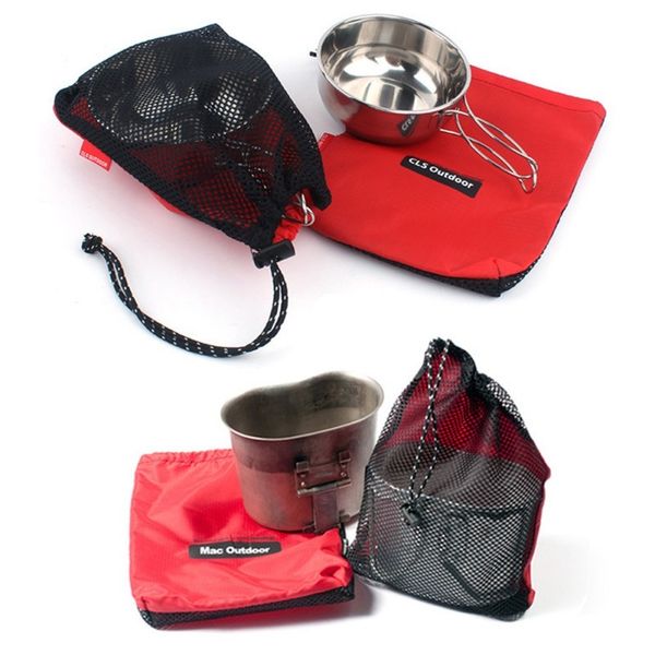 5pcs//set Drawstring Stuff Sack Storage Bag for Travel Camping Fishing Sports