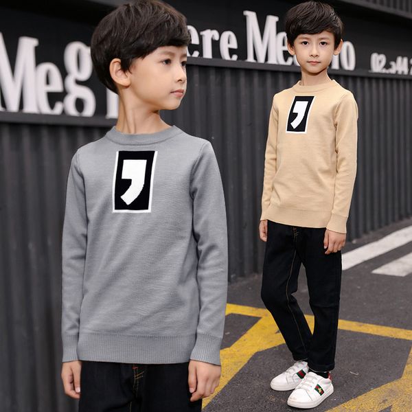 

boys 7 design o-neck sweater 2018 autumn children knitwear boys wool pullover sweater kids fashion outerwear age 5-15 t, Blue