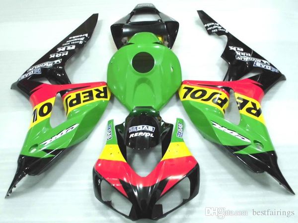 Vendita calda Carenature per stampaggio ad iniezione per Honda CBR1000RR 2006 2007 kit carenatura giallo rosso verde CBR 1000 RR 06 07 RE45