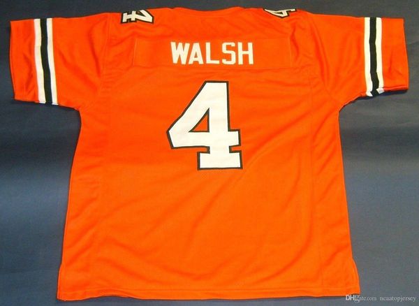 

retro steve walsh custom university of hurricanes jersey orange mens stitching college size s-5xl football jerseys ncaa, Black;red
