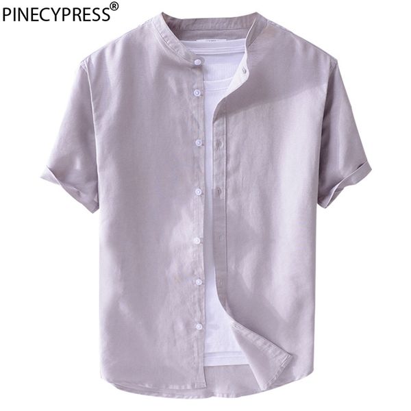 

55% linen 45% cotton anti-static breathable soft dry fast summer short sleeve man shirt male solid quality men casual shirts, White;black