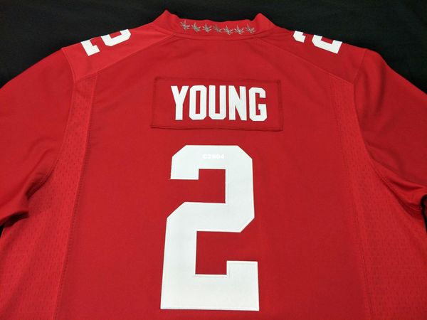 

мужчины штат огайо buckeyes chase young # 2 реальной вышивка американского футбола джерси размера s-4xl или настраиваемый любое имя или номе, Black;red