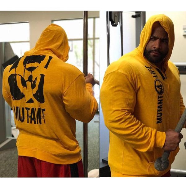 

gym sweatshirt fitness hoodies workout zipper sportswear men casual hoodie 2020 spring new male bodybuilding hooded jacket, Black