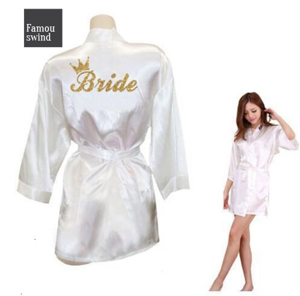 

команда корона невесты золотой блеск кимоно халаты искусственного печати шелк женщины холостяк рубашка рукав свадебные preparewear бесплатна, Black;red