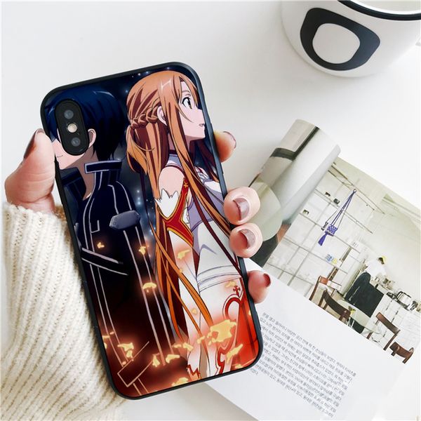 

capa luxury sword art online sao cover for iphone 11 pro xs max xr case for iphone 8 7 6s plus 5s se case soft silicone cover.
