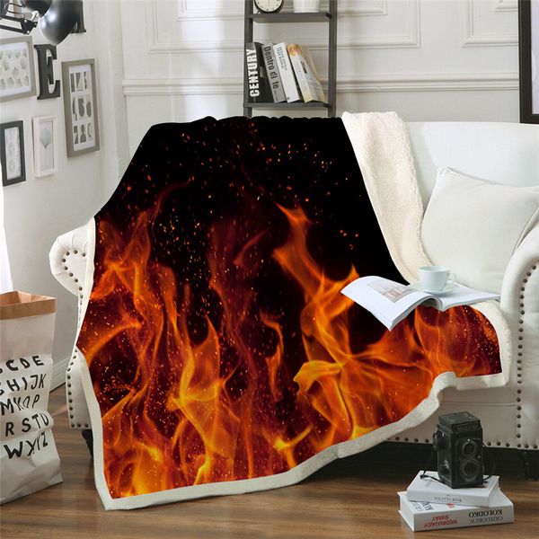 

beddingoutlet fire printed velvet plush throw blanket bedspread for kids girls sofa sherpa blanket couch quilt cover diy design