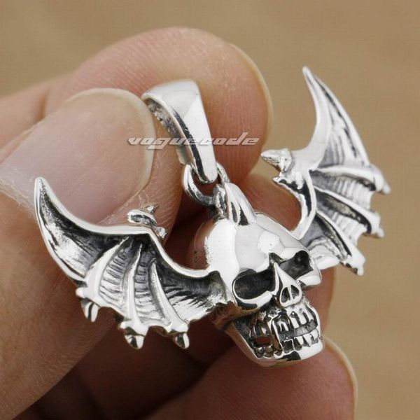 

925 sterling silver devil wing skull mens charms pendant 9e015 just pendant