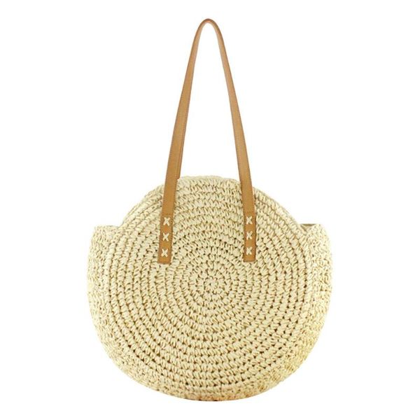 

new retro mori round straw bag woman summer bag beach leisure shoulder girls european and american popular bags 0110