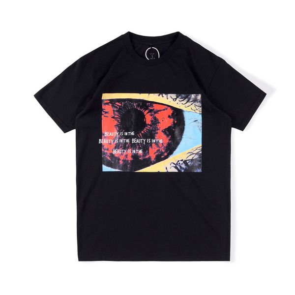 

20ss весна лето сша трэвис скотт astroworld кактус джек astrofest глаза пояснить tee tshirt мужского puff печати хлопок женщина тенниску, White