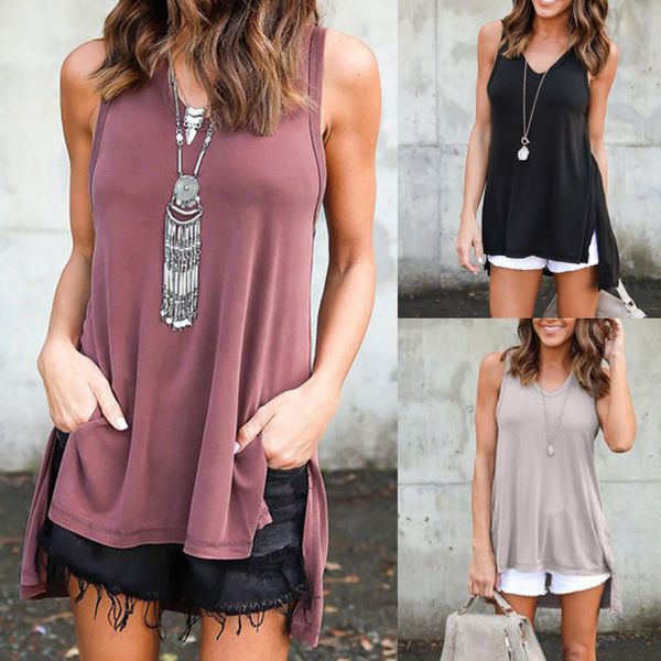 

women's solid color hooded sleeveless split blouse, White