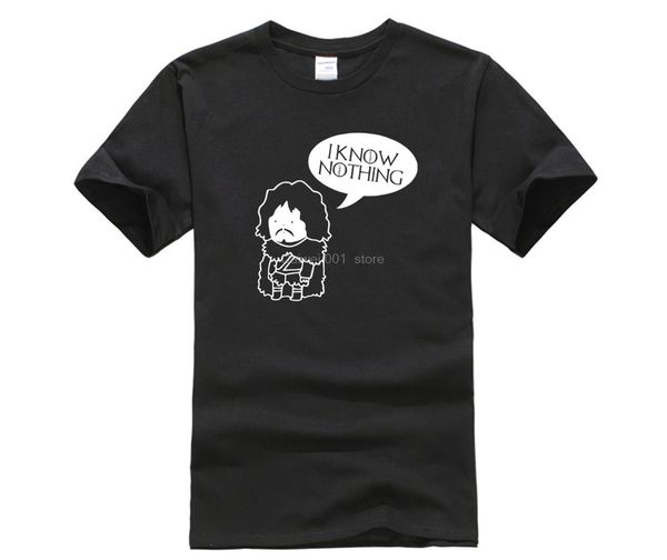 

fashion summer t shirt jon snow inspired tee mens funny i know nothing homme men printing short sleeve tshirt trend, White;black