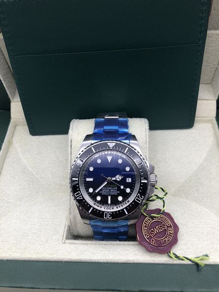 

with original box luxury sea-dweller d-blue ceramic bezel sapphire men 44mm mens watch fashion automatic movement mechanical glide lock clas, Slivery;brown