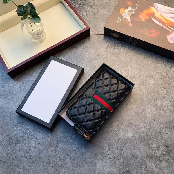 

new designer tote wallet card holder leather luxury men long wallets for women men coin purse clutch bags 11, Red;black