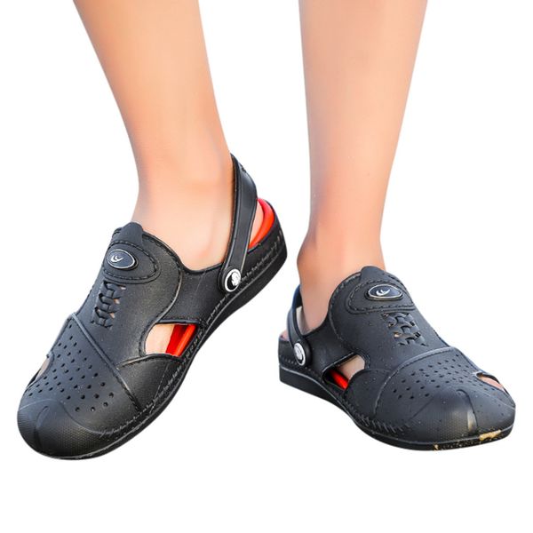

2019 comfortable handmade men sandals men's fashion casual summer slip on beach shoes outdoor sandals slides slippers big size, Black