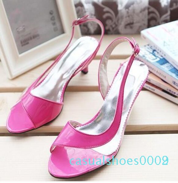 

wholesale women sandals big size summer ladies sandals transparent neon low heels designer shoes woman casual shoes c02, Black