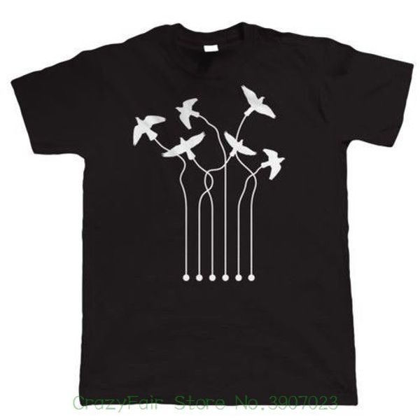 

acoustic guitar doves mens t shirt , band musician festival folk indie rock music print couple male brand, White;black