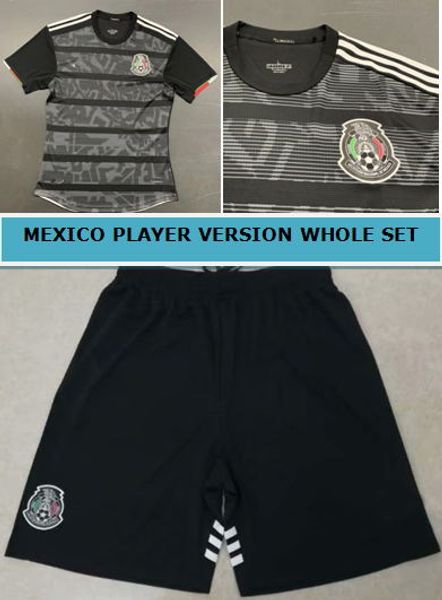 

Player ver ion 2019 mexico black occer jer ey hirt and hort mexico home occer hirt player ver ion hirt hort football uniform ale
