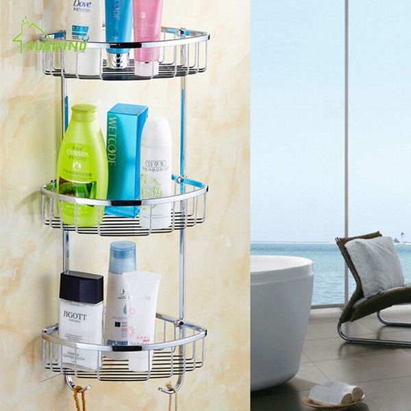

chrome bathroom hardware stainless steel bathroom shelves 3 tiers corner shelf wall mounted bath shampoo holder shower shelf