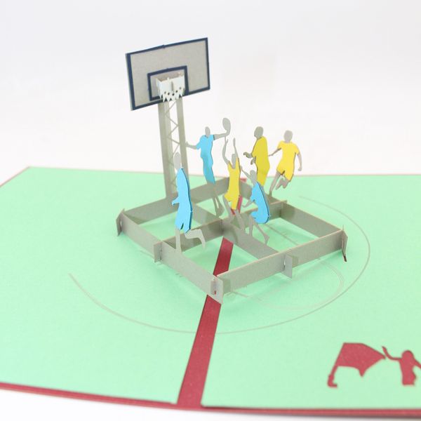 

new 3d handmade basketball paper invitation greeting cards postcard fans creative boy graduation gift ing