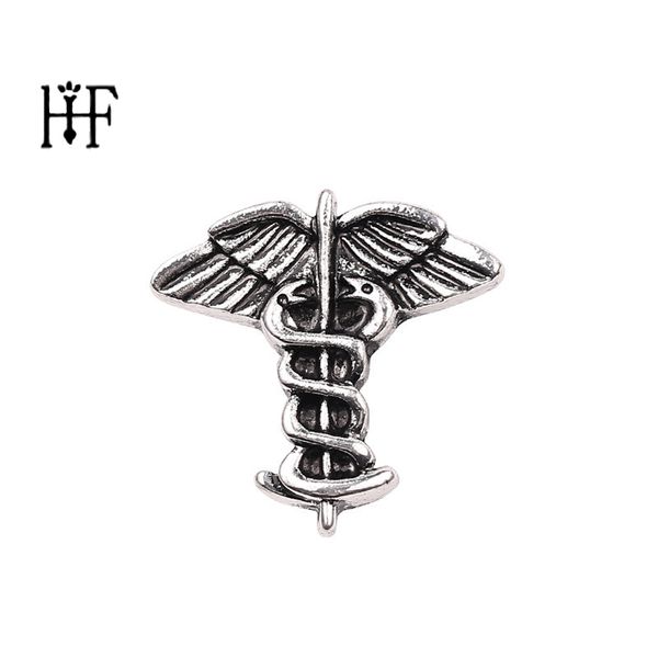 

2 pcs/lot vintage fashion angel wings men's badge brooch pin snake brooches lapel medal women shirt collar clothing & accessories broch, Gray