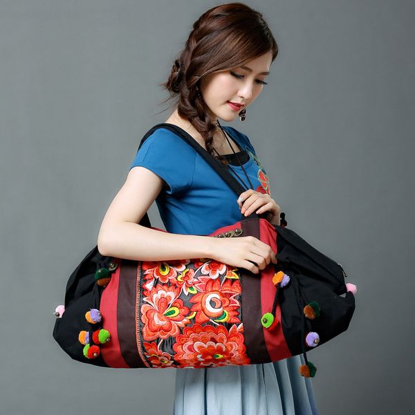 

new canvas women's bag national style original embroidery bag embroidery hand-held shoulder personality hundred