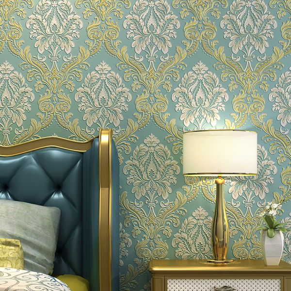 

3d elegant floral non-woven wallpaper european style extend space design delicate wallpaper bedroom wedding room living room home decor