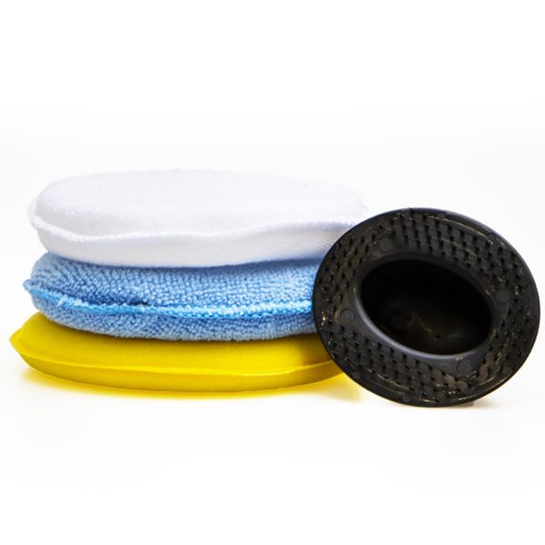 

car beauty waxing sponge block sponge pad with handle car plating crystal polishing hand tool kit polish applicator pads