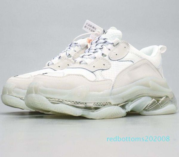 

triple s 3.0 sneaker mens and womens designer shoes triple s clear sole white black green luxury designer trainers 36-45 r08