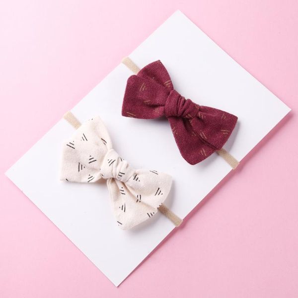 

elastic fabric bow headbands for baby nylon girls hair bows kids hair turban skinny stretchy rubber velvet accessories, Slivery;white