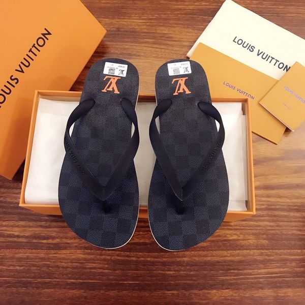 

2020 style high-end luxury men's flip-flops slippers beach shoes casual shoes triple fashiondesigner men's shoes classic vintage p, Black
