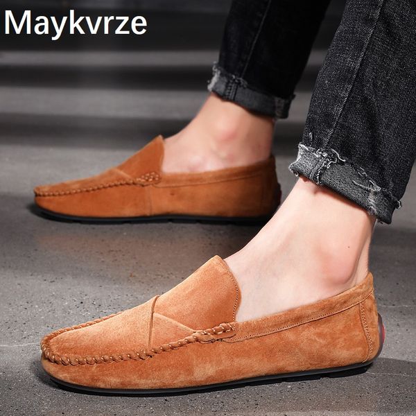 

large size 38-48 men's shoes genuine leather sneakers tide fashion comfortable soft bottom wild flats men sports casual shoes, Black