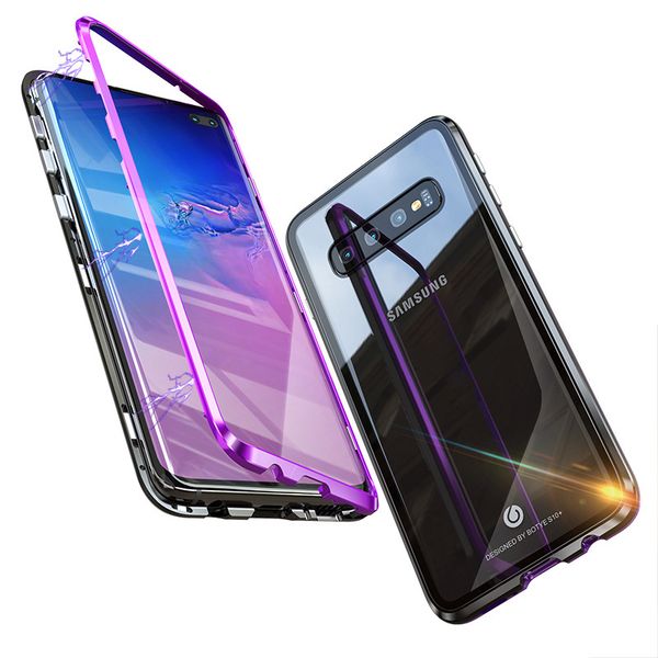 

2019 new upgrade magnetic phone case for samsung s10+ s10 s10e s9 s9+ iphone huawei p20 360 degree strong magnetic full protection