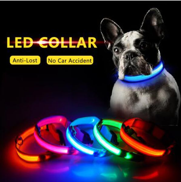 

usb charging led dog collar anti-lost/avoid car accident collar for dogs puppies dog collars leads led supplies pet products