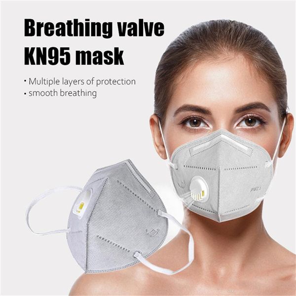 

kn95 valves 3m mask premium ce ffp2 n95 mask with breathing valve face protective kn95 masks with self-priming filter fda individual packing