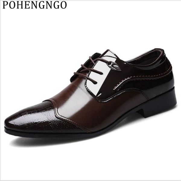 

italy patent leather men brock oxford shoes formal men suit dress shoes lace-up gentlem business office, Black