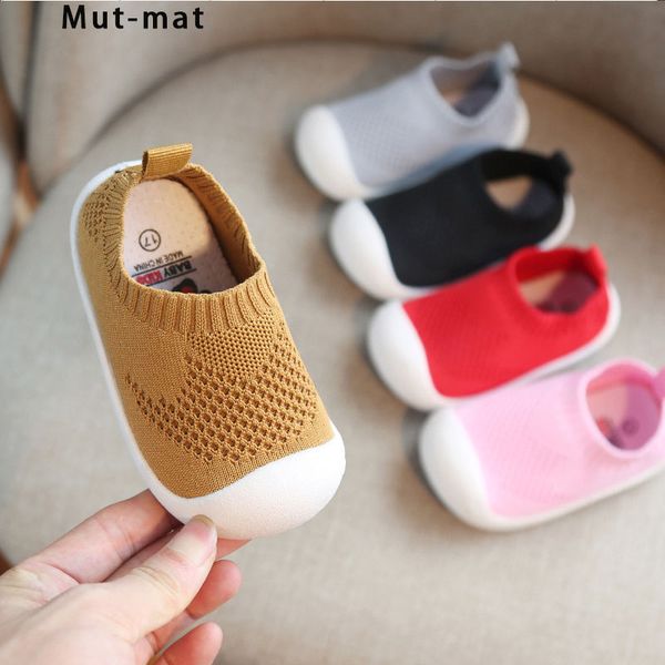 

children's shoes 2019 spring new baby toddler shoes baby soft bottom boys and girls knitted indoor, Black