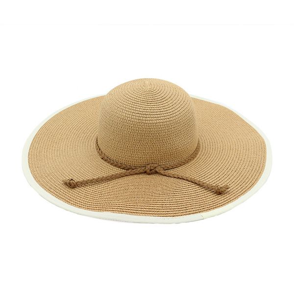 

spring and summer new bow knit straw hat ladies breathable sunscreen sun hat outdoor fashion seaside vacation sun